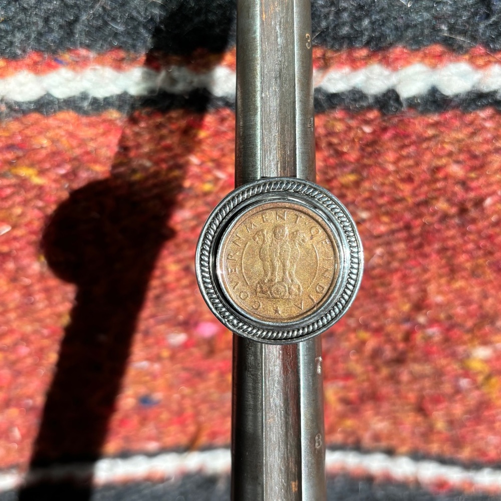 Sterling Silver Ring size 5.5 with Real Indian Coin